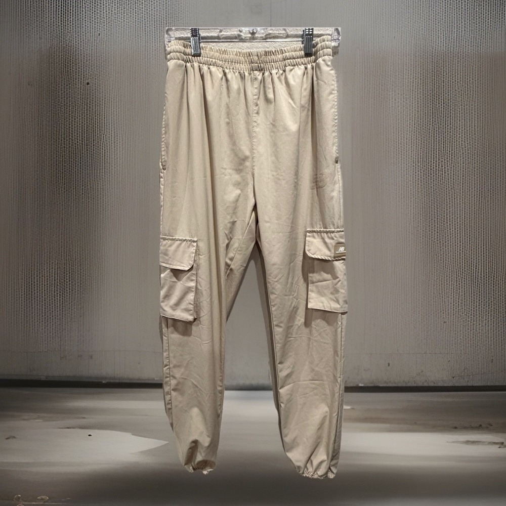 NEW BALANCE Twill JOGGERS Running Pants Stoneware Cargo Size‎ M Khaki Athleisure